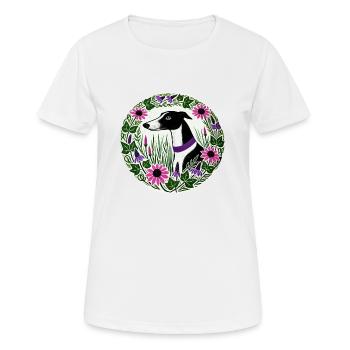 Lévrier noir et blanc - T-shirt respirant Femme - blanc - Devant - AI Model Female 172 dark (172cm)