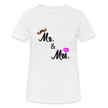 mr and mrs 02 - Women's Breathable T-Shirt - white - Front - AI Model Female 172 dark (172cm)
