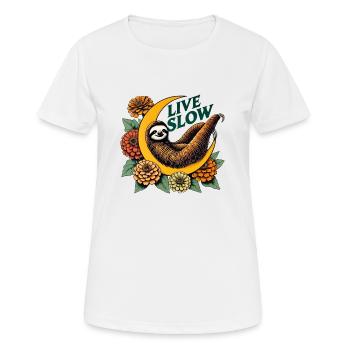 Paresseux lent en direct - T-shirt respirant Femme - blanc - Devant - AI Model Female 172 dark (172cm)