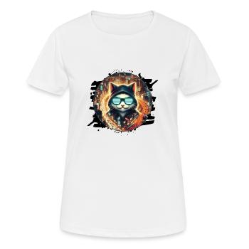 Urbaner Katzenwächter - Frauen T-Shirt atmungsaktiv - Weiß - Vorne - AI Model Female 172 dark (172cm)