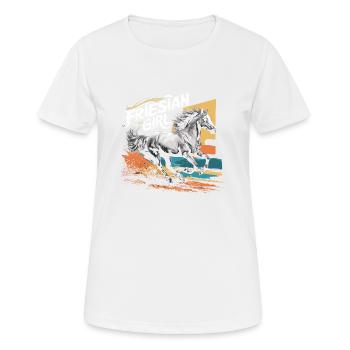Frisonne – Fière de mes Frisonnes - T-shirt respirant Femme - blanc - Devant - AI Model Female 172 dark (172cm)