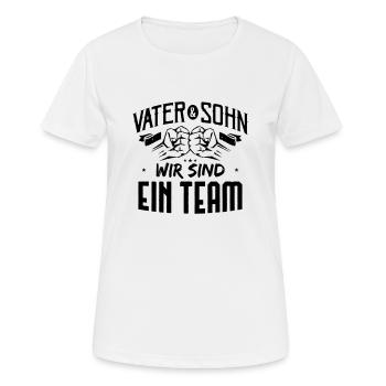 Père et fils, nous sommes une équipe - T-shirt respirant Femme - blanc - Devant - AI Model Female 172 dark (172cm)