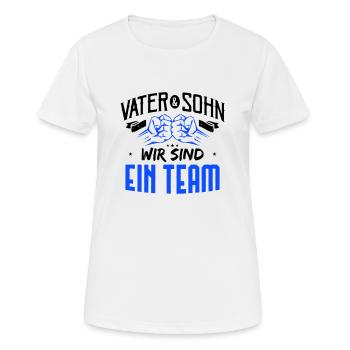 Père et fils, nous sommes une équipe - T-shirt respirant Femme - blanc - Devant - AI Model Female 172 dark (172cm)