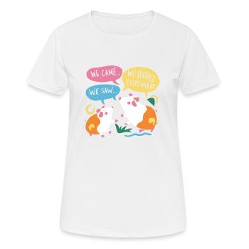 We Came We Saw We Pooped Everywhere - Frauen T-Shirt atmungsaktiv - Weiß - Vorne - AI Model Female 172 dark (172cm)