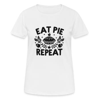 Kuchen essen Wiederholen - Frauen T-Shirt atmungsaktiv - Weiß - Vorne - AI Model Female 172 dark (172cm)