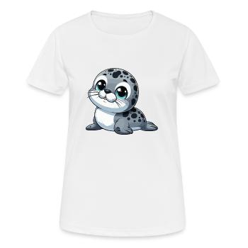 Baby seal - Women's Breathable T-Shirt - white - Front - AI Model Female 172 dark (172cm)