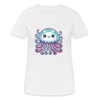 Jellyfish Comic - Women's Breathable T-Shirt - white - Front - AI Model Female 172 dark (172cm)