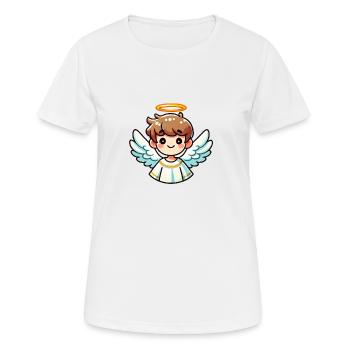 Ange Garçon - T-shirt respirant Femme - blanc - Devant - AI Model Female 172 dark (172cm)