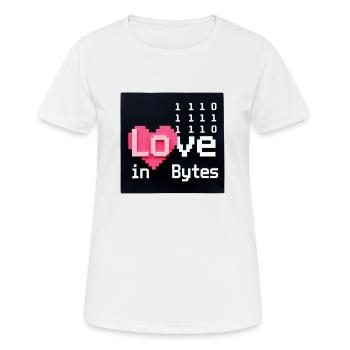Liebe in Bytes Pixel Art - Frauen T-Shirt atmungsaktiv - Weiß - Vorne - AI Model Female 172 dark (172cm)