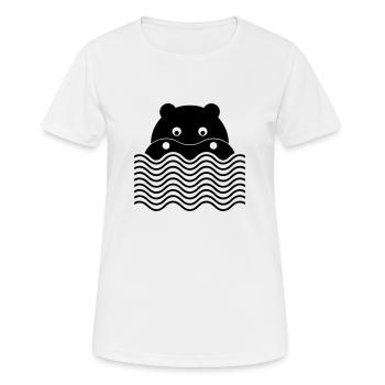 Das Nilpferd - Frauen T-Shirt atmungsaktiv - Weiß - Vorne - AI Model Female 172 dark (172cm)
