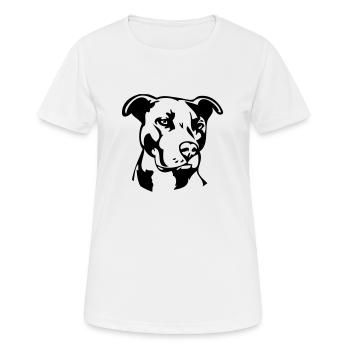 Pitbull einfarbig - Hund Kampfhund - Frauen T-Shirt atmungsaktiv - Weiß - Vorne - AI Model Female 172 dark (172cm)