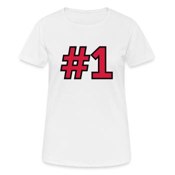 Sport Zahl 1 Eins - Frauen T-Shirt atmungsaktiv - Weiß - Vorne - AI Model Female 172 dark (172cm)