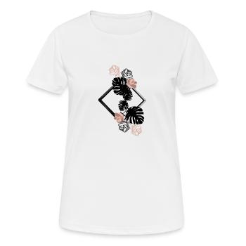 Fleurs roses roses - T-shirt respirant Femme - blanc - Devant - AI Model Female 172 dark (172cm)