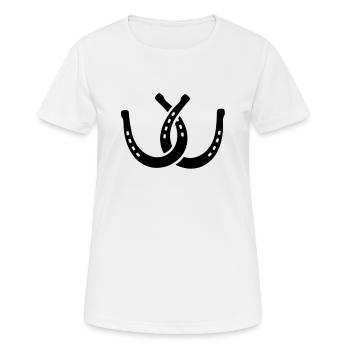 Fer à cheval - T-shirt respirant Femme - blanc - Devant - AI Model Female 172 dark (172cm)