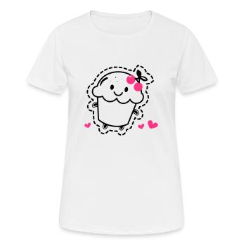 Muffin - Frauen T-Shirt atmungsaktiv - Weiß - Vorne - AI Model Female 172 dark (172cm)