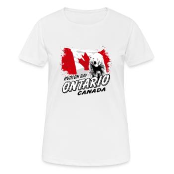 Ontario - Polar Bear - Canada Flag - Frauen T-Shirt atmungsaktiv - Weiß - Vorne - AI Model Female 172 dark (172cm)