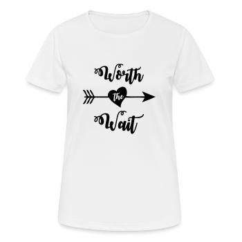 Worth the wait - Women's Breathable T-Shirt - white - Front - AI Model Female 172 dark (172cm)