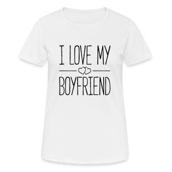 i love my boyfriend hearts - Frauen T-Shirt atmungsaktiv - Weiß - Vorne - AI Model Female 172 dark (172cm)