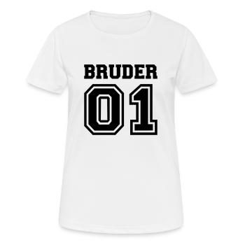 Bruder - Frauen T-Shirt atmungsaktiv - Weiß - Vorne - AI Model Female 172 dark (172cm)
