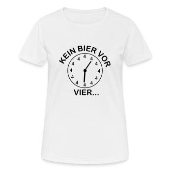 Pas de bière avant quatre - T-shirt respirant Femme - blanc - Devant - AI Model Female 172 dark (172cm)