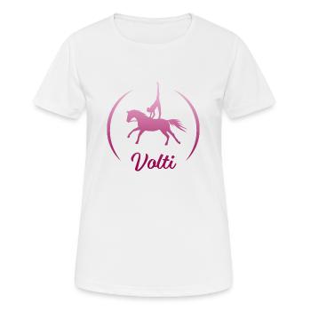 Volti Pferdesport Voltigieren by TinaShirts - Frauen T-Shirt atmungsaktiv - Weiß - Vorne - AI Model Female 172 dark (172cm)