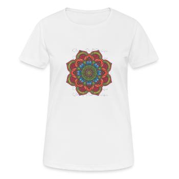 Mandala - T-shirt respirant Femme - blanc - Devant - AI Model Female 172 dark (172cm)