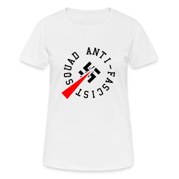 Escouade antifasciste (sombre) - T-shirt respirant Femme - blanc - Devant - AI Model Female 172 dark (172cm)
