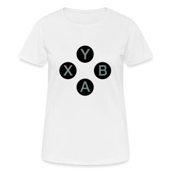 Gamecontroller-Tasten - Frauen T-Shirt atmungsaktiv - Weiß - Vorne - AI Model Female 172 dark (172cm)