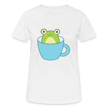 Frog in the cup - Women's Breathable T-Shirt - white - Front - AI Model Female 172 dark (172cm)