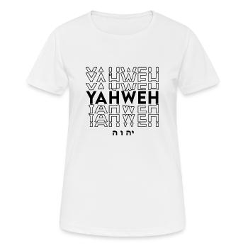 Jahwe - Christliche Kleidung - Frauen T-Shirt atmungsaktiv - Weiß - Vorne - AI Model Female 172 dark (172cm)