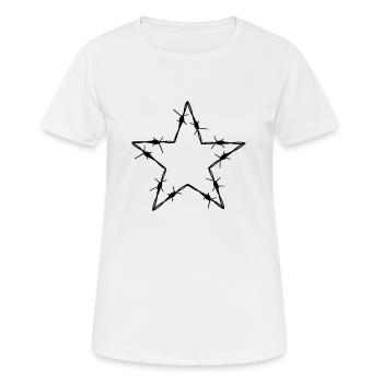 Barbed Wire 5 Corner Star - Idée cadeau Tatouage - T-shirt respirant Femme - blanc - Devant - AI Model Female 172 dark (172cm)