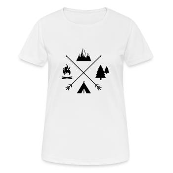 Campingzeit individuell schwarz - Frauen T-Shirt atmungsaktiv - Weiß - Vorne - AI Model Female 172 dark (172cm)