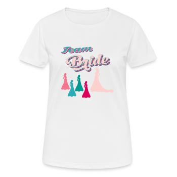 Brautteam Junggesellinnenabschied - Frauen T-Shirt atmungsaktiv - Weiß - Vorne - AI Model Female 172 dark (172cm)