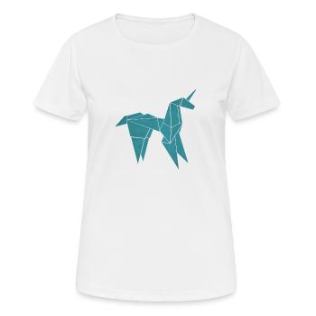 Blade Runner Origami Einhorn - Frauen T-Shirt atmungsaktiv - Weiß - Vorne - AI Model Female 172 dark (172cm)