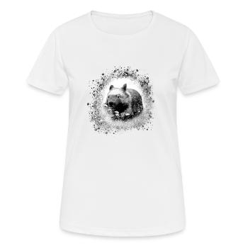wombat,grey,watercolour, art,painting,graffiti - Women's Breathable T-Shirt - white - Front - AI Model Female 172 dark (172cm)