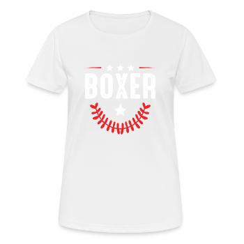 Boxer Boxen Sport - Frauen T-Shirt atmungsaktiv - Weiß - Vorne - AI Model Female 172 dark (172cm)