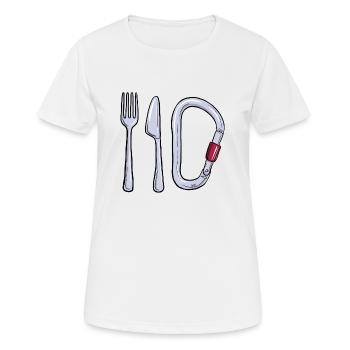 Fork Knife Carabiner - Women's Breathable T-Shirt - white - Front - AI Model Female 172 dark (172cm)