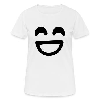 Lächeln Gesicht Vektor - Frauen T-Shirt atmungsaktiv - Weiß - Vorne - AI Model Female 172 dark (172cm)