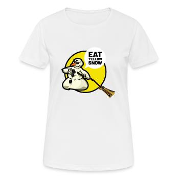 bad snowman eat yellow snow - Frauen T-Shirt atmungsaktiv - Weiß - Vorne - AI Model Female 172 dark (172cm)