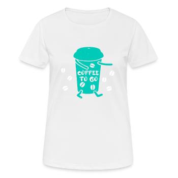 CAFÉ À EMPORTER CAFÉ DRÔLE - T-shirt respirant Femme - blanc - Devant - AI Model Female 172 dark (172cm)