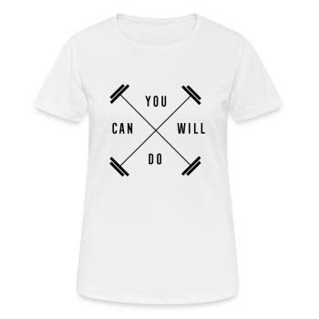 you can will do - Women's Breathable T-Shirt - white - Front - AI Model Female 172 dark (172cm)