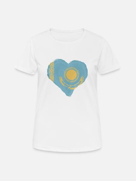 Kasachstan Flagge Kasachstan Fahne Kazakhstan - Frauen T-Shirt atmungsaktiv - Weiß