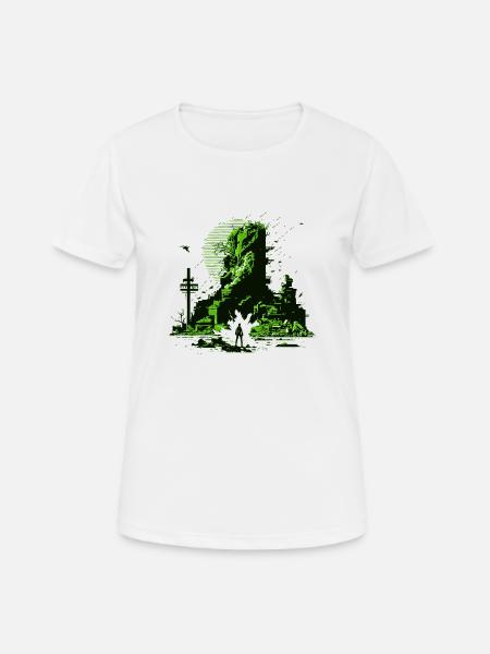Science Fiction Artwork in 8 Bit Videospiel Grafik - Frauen T-Shirt atmungsaktiv - Weiß