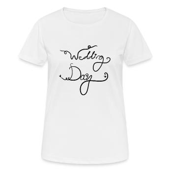 Text zum Hochzeitstag - Frauen T-Shirt atmungsaktiv - Weiß - Vorne - AI Model Female 172 dark (172cm)