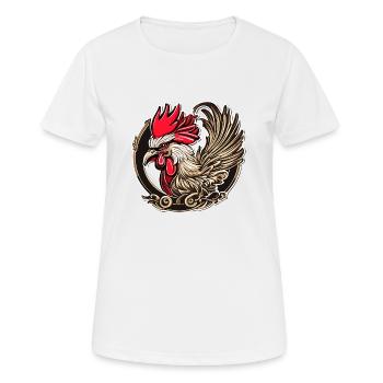 Coq de la chance - T-shirt respirant Femme - blanc - Devant - AI Model Female 172 dark (172cm)