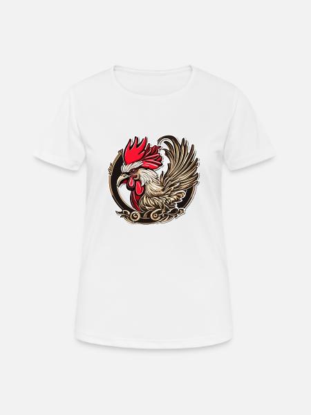 Rooster of Luck - Women's Breathable T-Shirt - white