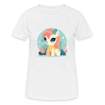 Poney - T-shirt respirant Femme - blanc - Devant - AI Model Female 172 dark (172cm)