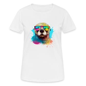 Oxi der bebrillte Otter - Frauen T-Shirt atmungsaktiv - Weiß - Vorne - AI Model Female 172 dark (172cm)