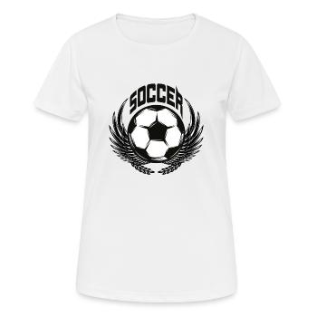 Ballsport - Frauen T-Shirt atmungsaktiv - Weiß - Vorne - AI Model Female 172 dark (172cm)