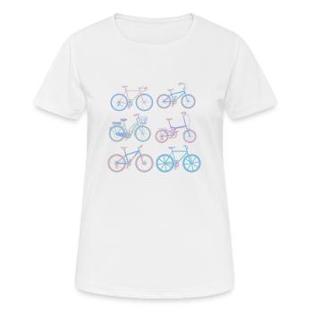 Fahrrad - Frauen T-Shirt atmungsaktiv - Weiß - Vorne - AI Model Female 172 dark (172cm)